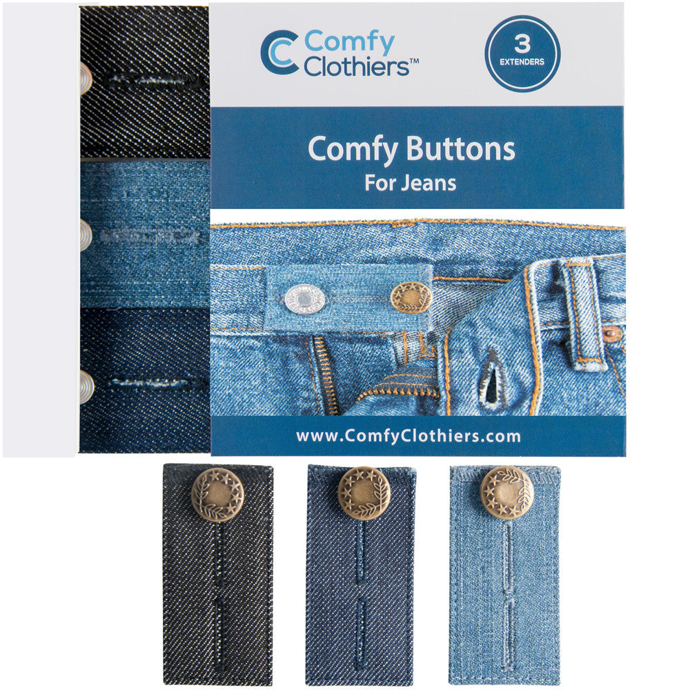 Comfy Clothiers Pants Button Extenders Waist Extenders for Men & Women's  Slacks, Pants, Shorts and Skirts - 10-Pack